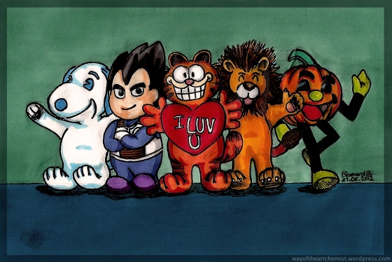 Snoopy(區次郎), Vegeta(比達仔), Garfield(加非貓), Christopher Lion, Halloween